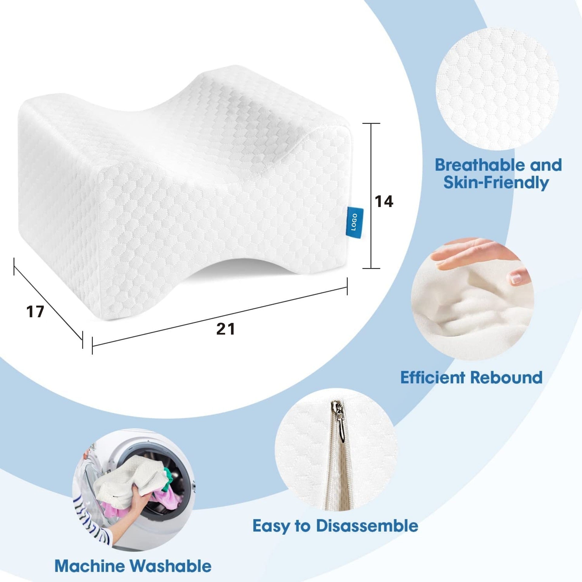 Leg Lock Memory Foam Pillow for Lower Back Pain & Pregnancy