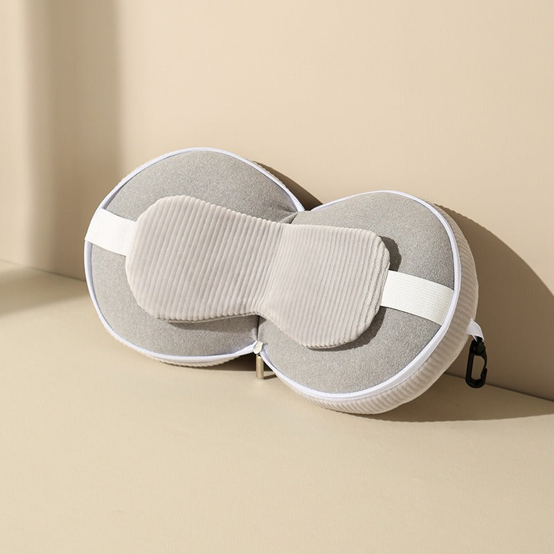 U-Shaped Travel Pillow with Blackout Sleep Mask 2-in-1