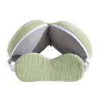 U-Shaped Travel Pillow with Blackout Sleep Mask 2-in-1